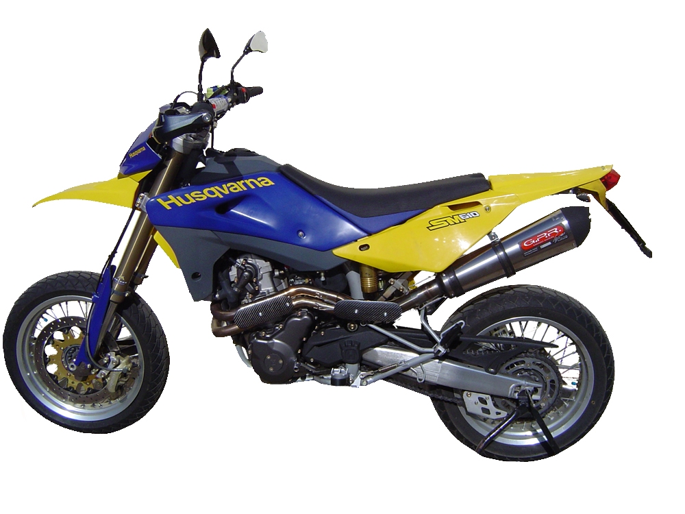Exhaust compatible with Husqvarna TE 410 E - SM 410 2007-2009, Gpe Ann. titanium, Homologated legal Mid-full system exhaust, including removable db killer and catalyst 