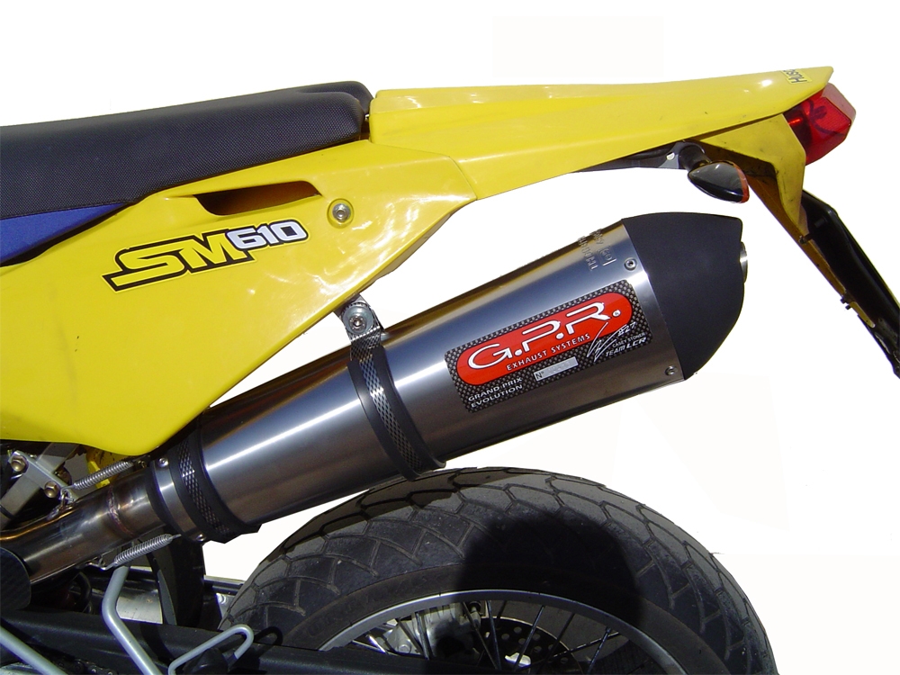 Exhaust compatible with Husqvarna TE 410 E - SM 410 2007-2009, Gpe Ann. titanium, Homologated legal Mid-full system exhaust, including removable db killer and catalyst 