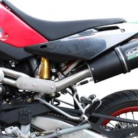 Exhaust compatible with Husqvarna TE 610 E - SM 610 2007-2009, Furore Nero, Homologated legal Mid-full system exhaust, including removable db killer and catalyst 