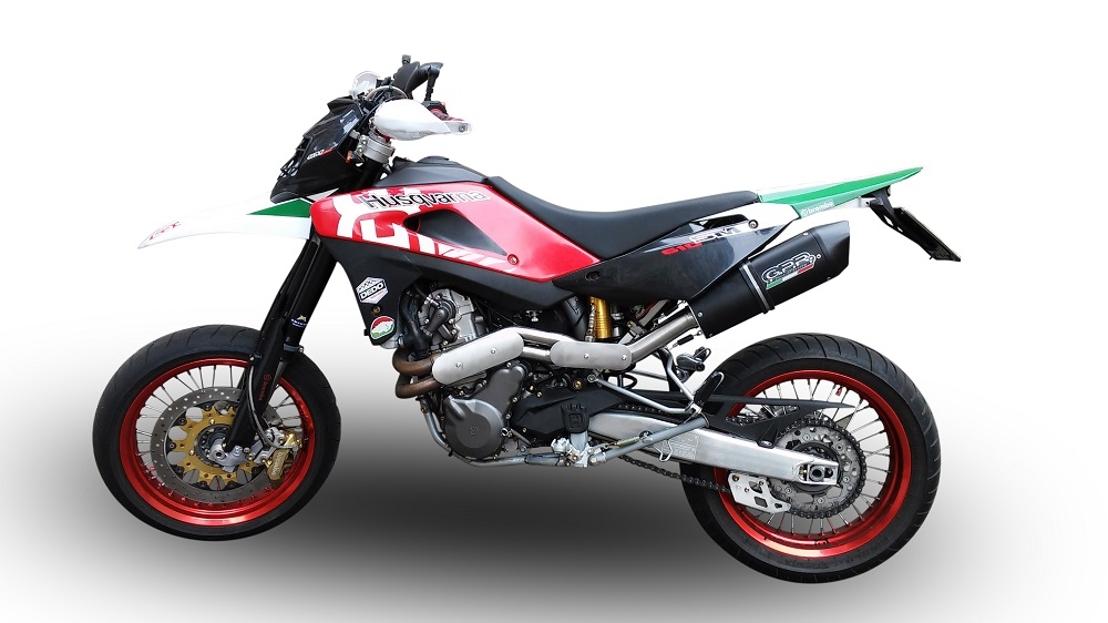 Exhaust compatible with Husqvarna TE 610 E - SM 610 2007-2009, Furore Poppy, Homologated legal mid-full system exhaust including removable db killer 