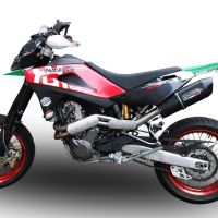 Exhaust compatible with Husqvarna TE 610 E - SM 610 2007-2009, Furore Poppy, Homologated legal mid-full system exhaust including removable db killer 