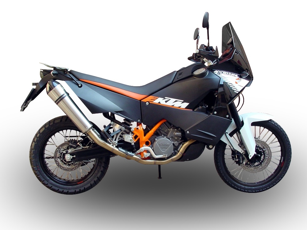 Exhaust compatible with Ktm Supermoto Smr 990 2008-2012, Gpe Ann. titanium, Homologated legal full system exhaust, including removable db killer 