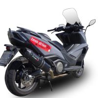 GPR exhaust compatible with  Kymco Ak 550 2017-2020, Furore Nero, Racing full system exhaust, including removable db killer 