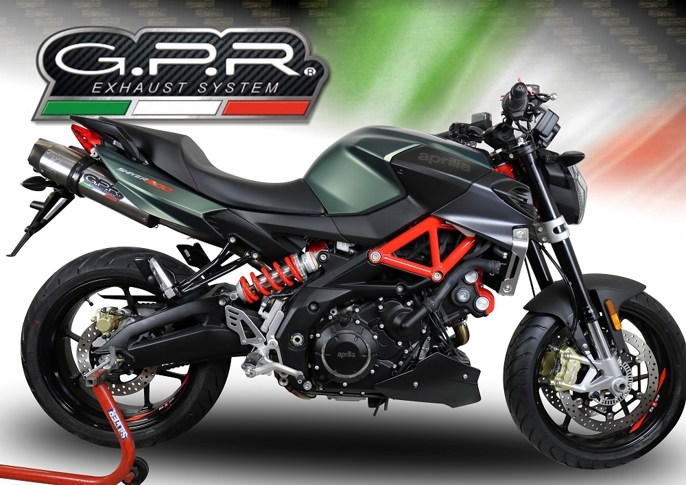 Exhaust compatible with Aprilia Shiver 750 Gt 2007-2016, Gpe Ann. titanium, Dual Homologated legal slip-on exhaust including removable db killers and link pipes 