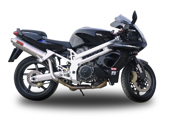 Exhaust compatible with Aprilia Sl -Falco 1000 2000-2004, Trioval, Dual Homologated legal slip-on exhaust including removable db killers and link pipes 