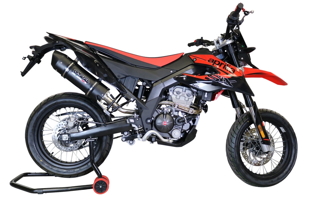 Exhaust compatible with Aprilia Sx 125 2018-2020, Furore Evo4 Nero, Homologated legal slip-on exhaust including removable db killer and link pipe 