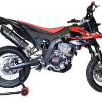 Exhaust compatible with Aprilia Sx 125 2018-2020, Furore Evo4 Nero, Homologated legal slip-on exhaust including removable db killer and link pipe 