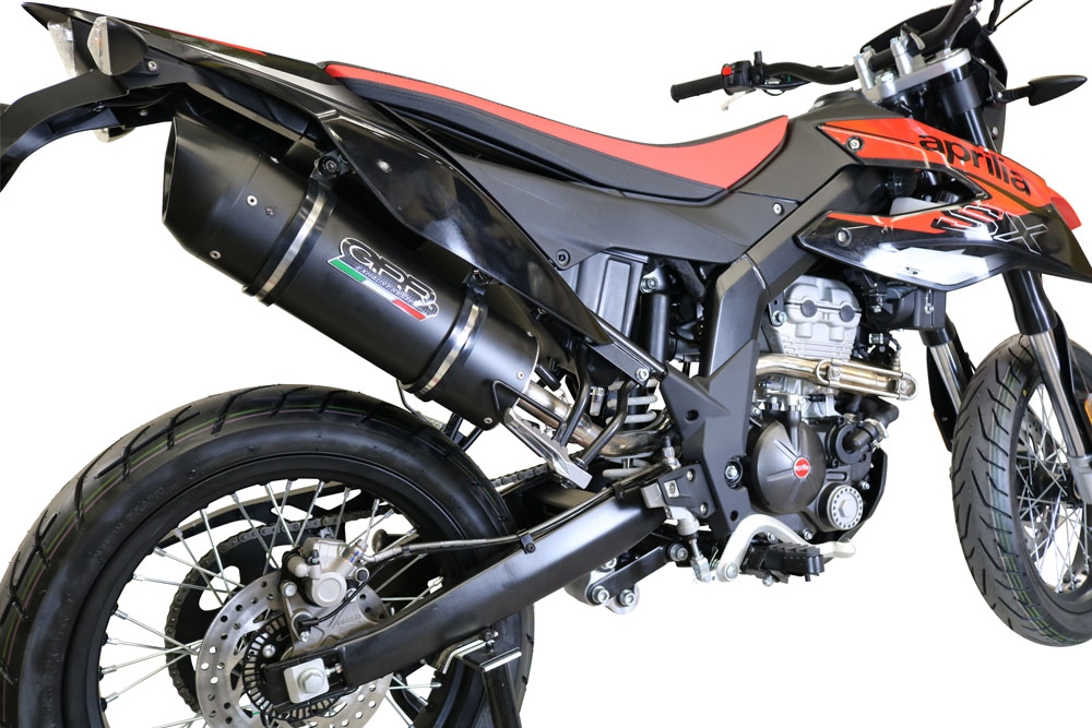 Exhaust compatible with Aprilia Sx 125 2018-2020, Furore Evo4 Nero, Homologated legal slip-on exhaust including removable db killer and link pipe 