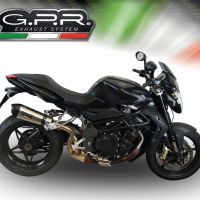Exhaust compatible with Mv Agusta Brutale 990 R 2010-2011, Gpe Ann. titanium, Homologated legal slip-on exhaust including removable db killer and link pipe 