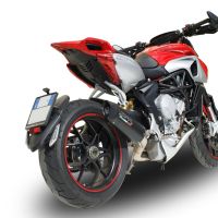 Exhaust compatible with Mv Agusta Rivale - Stradale 800 2014-2016, Furore Nero, Homologated legal slip-on exhaust including removable db killer and link pipe 