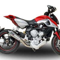 Exhaust compatible with Mv Agusta Rivale - Stradale 800 2014-2016, Gpe Ann. titanium, Homologated legal slip-on exhaust including removable db killer and link pipe 