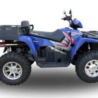 Exhaust compatible with Polaris Sportsman 800 X2 2007-2010 2007-2010, Deeptone Atv, Homologated legal silencer exhaust including removable db killer 