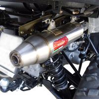Exhaust compatible with Polaris Sportsman 800 X2 2007-2010 2007-2010, Deeptone Atv, Homologated legal silencer exhaust including removable db killer 