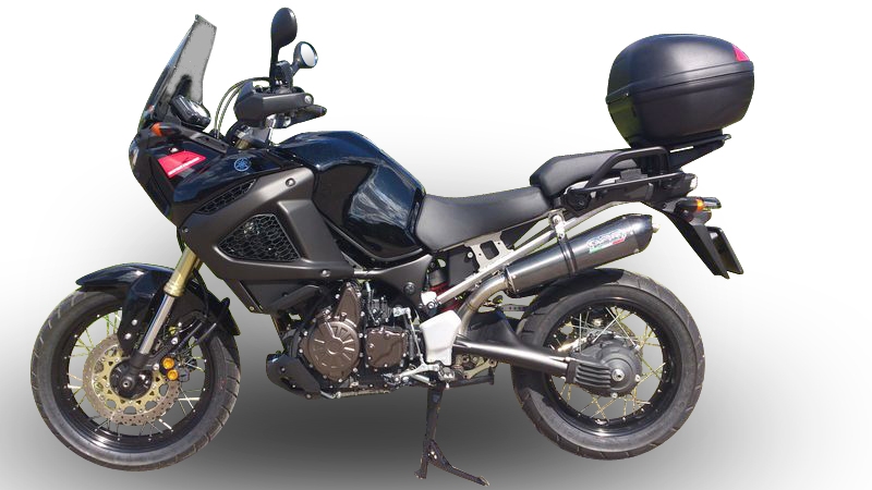 Exhaust compatible with Yamaha Xt 1200 Z Supertenere 2010-2016, Gpe Ann. Poppy, Homologated legal slip-on exhaust including removable db killer and link pipe 
