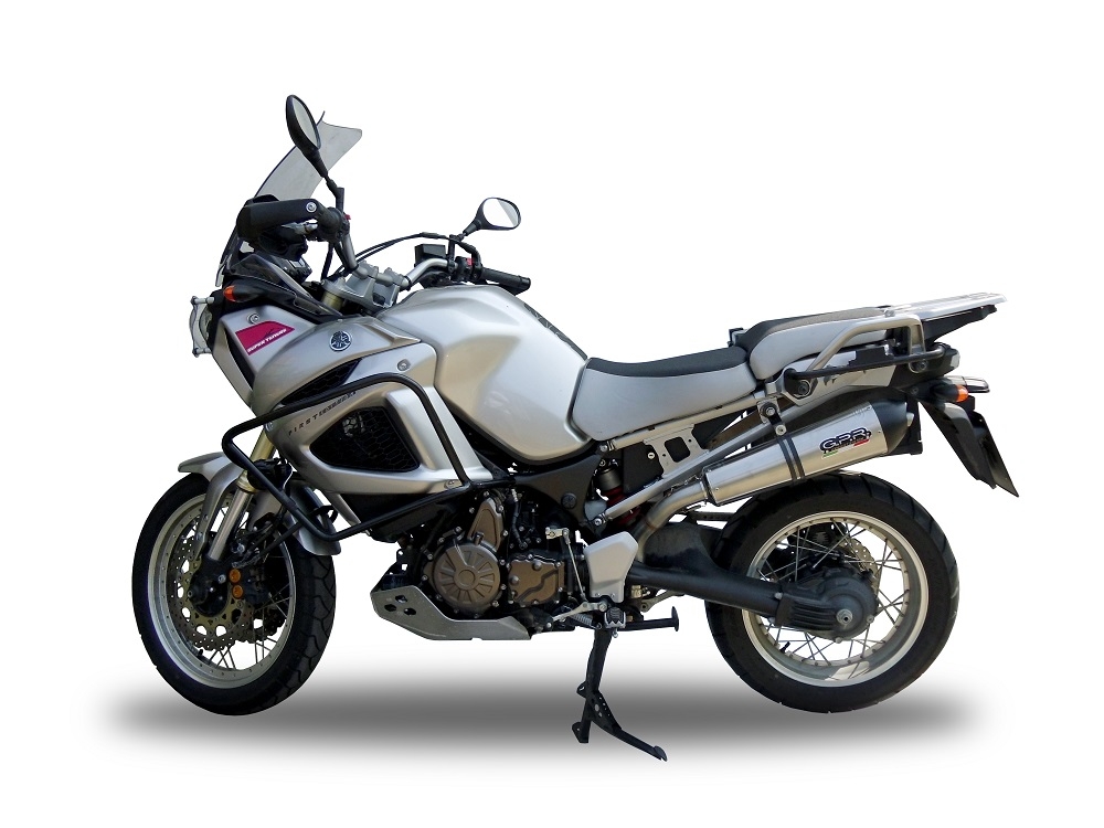 Exhaust compatible with Yamaha Xt 1200 Z Supertenere 2017-2020, GP Evo4 Titanium, Homologated legal slip-on exhaust including removable db killer and link pipe 
