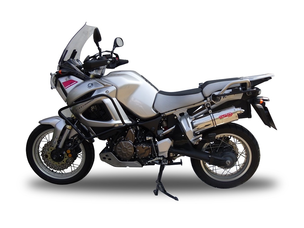 Exhaust compatible with Yamaha Xt 1200 Z Supertenere 2017-2020, Trioval, Homologated legal slip-on exhaust including removable db killer and link pipe 