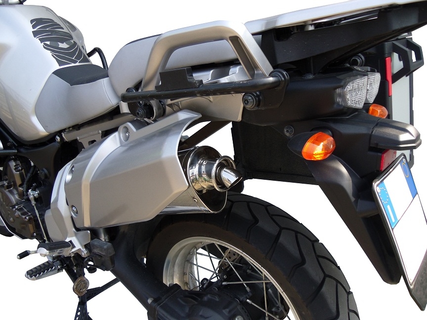 Exhaust compatible with Yamaha Xt 1200 Z Supertenere 2017-2020, Trioval, Homologated legal slip-on exhaust including removable db killer and link pipe 