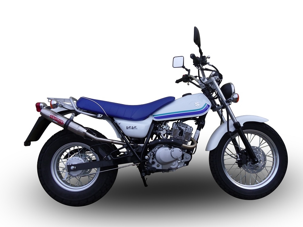 Exhaust compatible with Suzuki Rv 125 Van Van 2003-2017, Deeptone Inox, Homologated legal slip-on exhaust including removable db killer and link pipe 