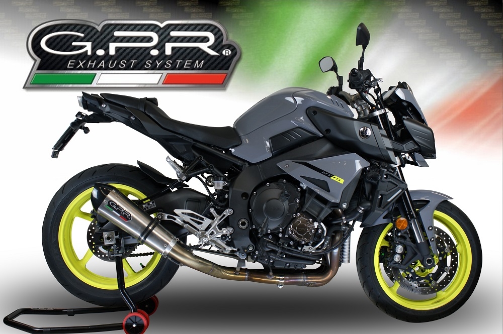 Exhaust compatible with Yamaha Mt-10 2016-2024, GP Evo4 Titanium, Homologated legal Mid-full system exhaust, including removable db killer and catalyst 