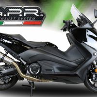Exhaust compatible with Yamaha T-Max 560 2020-2021, GP Evo4 Titanium, Homologated legal full system exhaust, including removable db killer and catalyst 