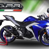 Exhaust compatible with Yamaha Mt-03 2021-2025, GP Evo4 Poppy, Homologated legal slip-on exhaust including removable db killer and link pipe 