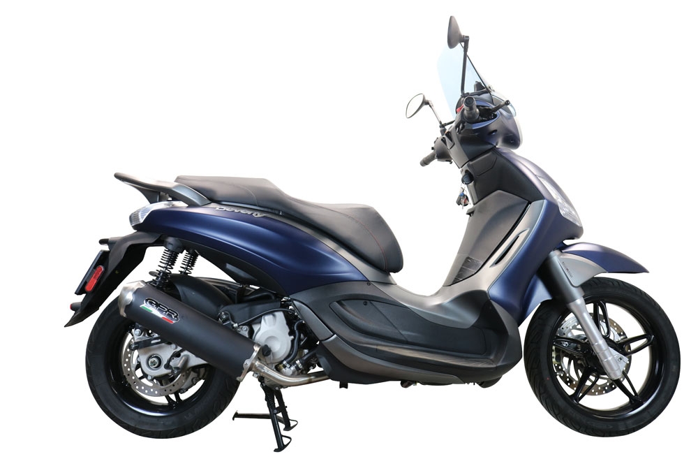 Exhaust compatible with Piaggio Beverly 350 2016-2020, Evo4 Road, Homologated legal full system exhaust, including removable db killer and catalyst 