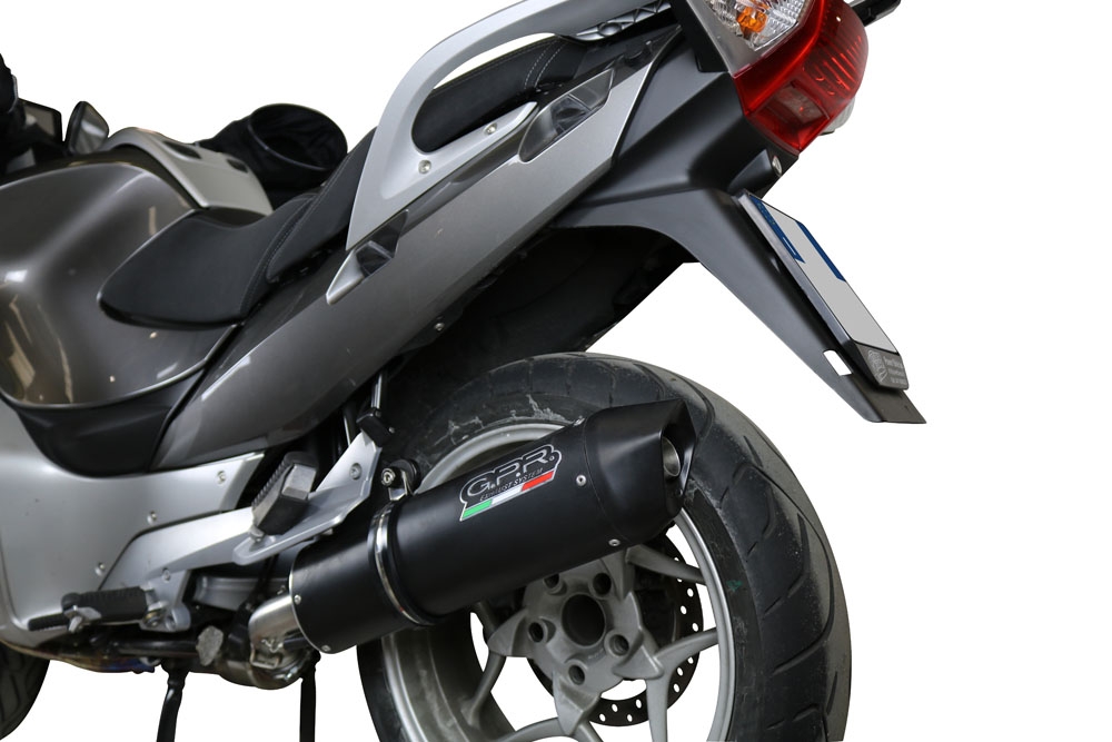 Exhaust compatible with Bmw R 1200 Rt 2009-2013, Furore Nero, Homologated legal slip-on exhaust including removable db killer and link pipe 