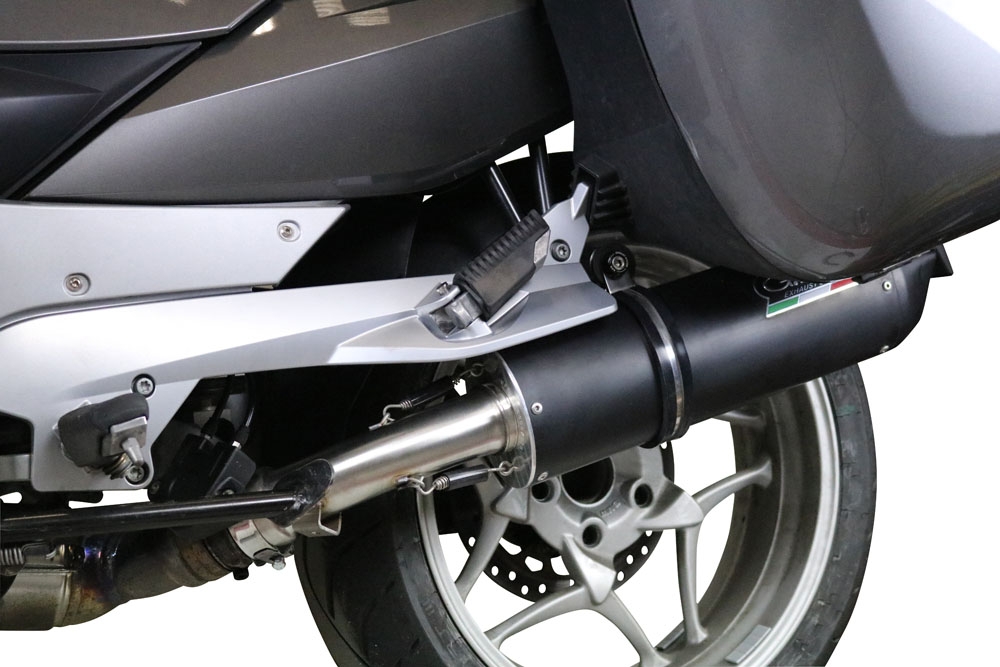 Exhaust compatible with Bmw R 1200 Rt 2009-2013, Furore Nero, Homologated legal slip-on exhaust including removable db killer and link pipe 