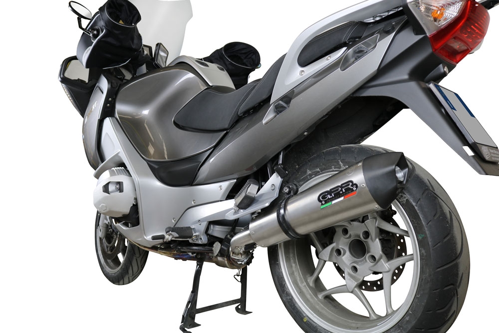 Exhaust compatible with Bmw R 1200 Rt 2009-2013, Gpe Ann. titanium, Homologated legal slip-on exhaust including removable db killer and link pipe 