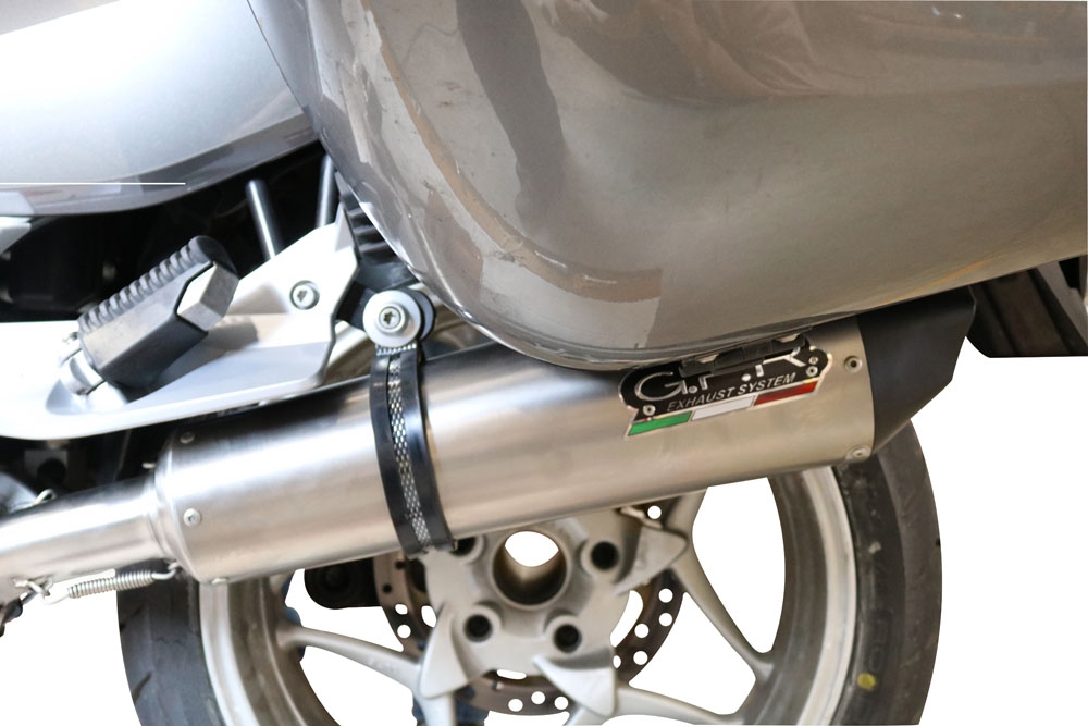 Exhaust compatible with Bmw R 1200 Rt 2009-2013, Gpe Ann. titanium, Homologated legal slip-on exhaust including removable db killer and link pipe 