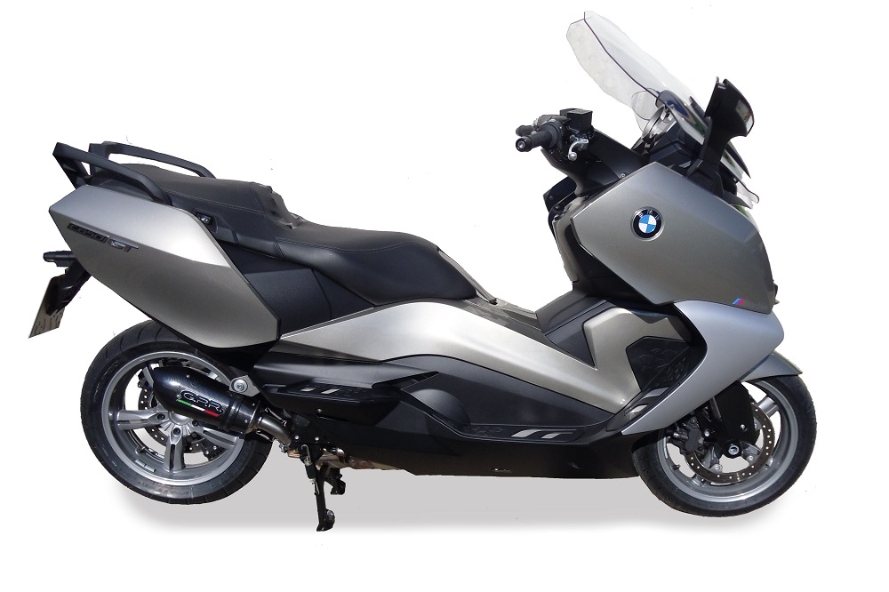 Exhaust compatible with Bmw C 650 Gt 2012-2015, Gpe Ann. Poppy, Homologated legal slip-on exhaust including removable db killer and link pipe 
