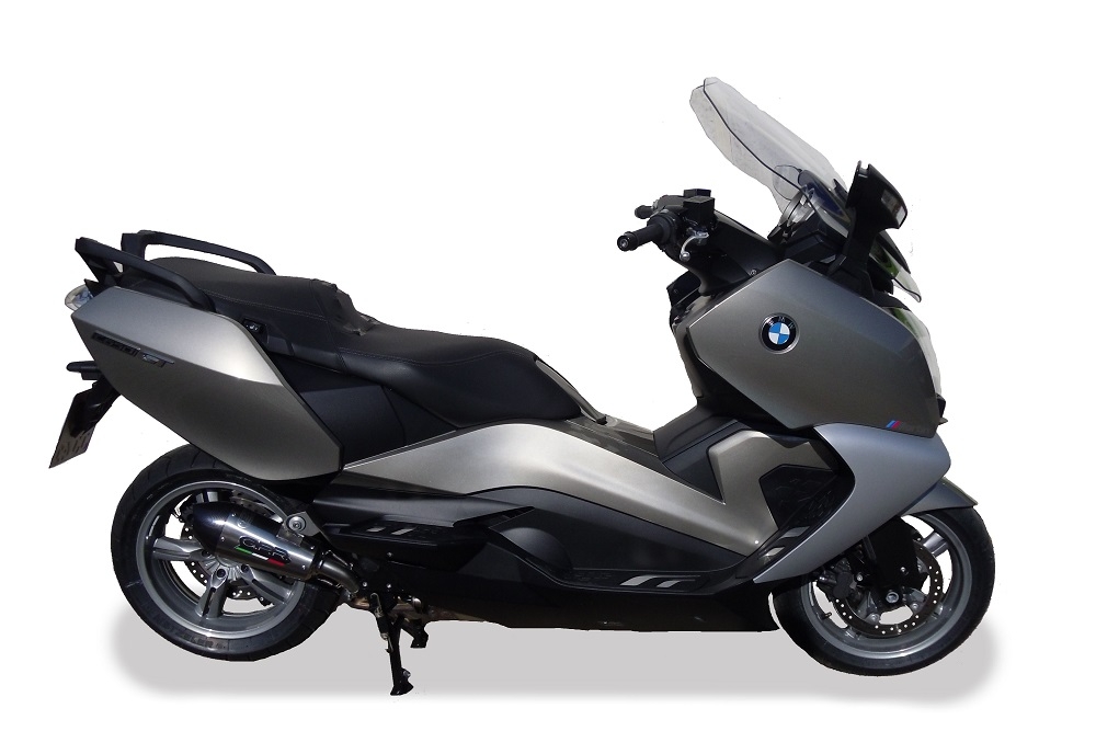 Exhaust compatible with Bmw C 650 Gt 2012-2015, Gpe Ann. titanium, Homologated legal slip-on exhaust including removable db killer and link pipe 
