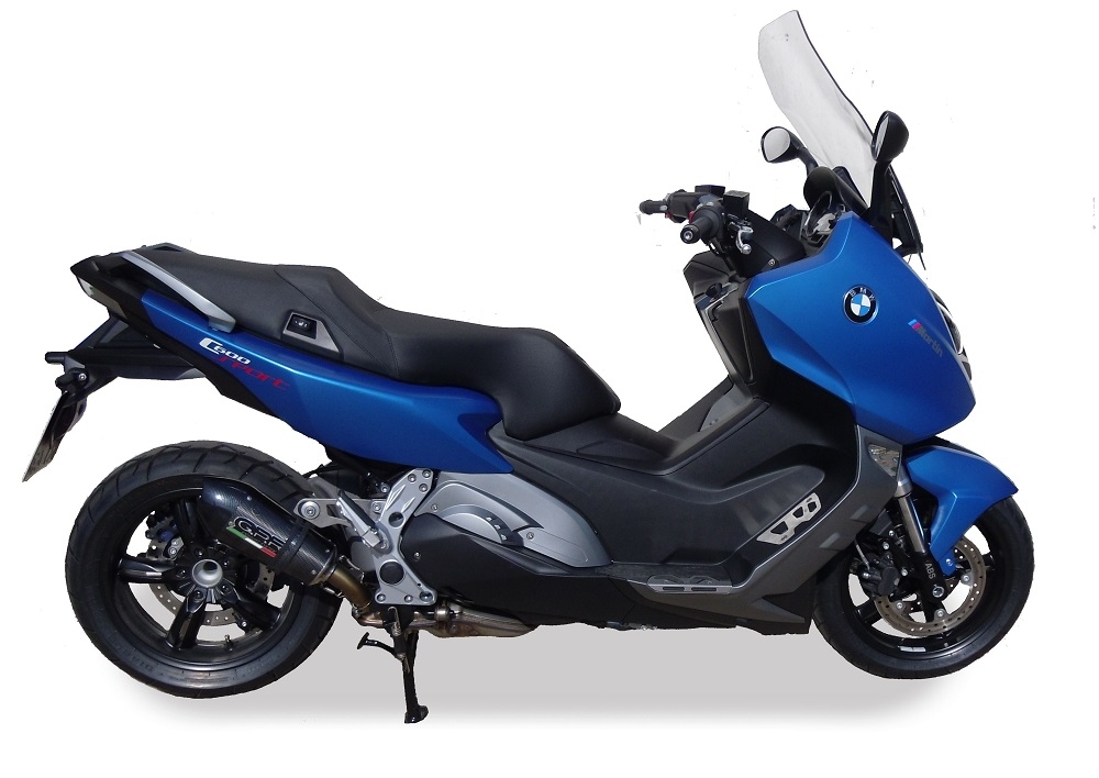 Exhaust compatible with Bmw C 600 Sport 2012-2016, Gpe Ann. Poppy, Homologated legal slip-on exhaust including removable db killer and link pipe 