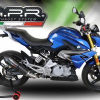 Exhaust compatible with Bmw G 310 R 2017-2021, GP Evo4 Poppy, Homologated legal full system exhaust, including removable db killer and catalyst 