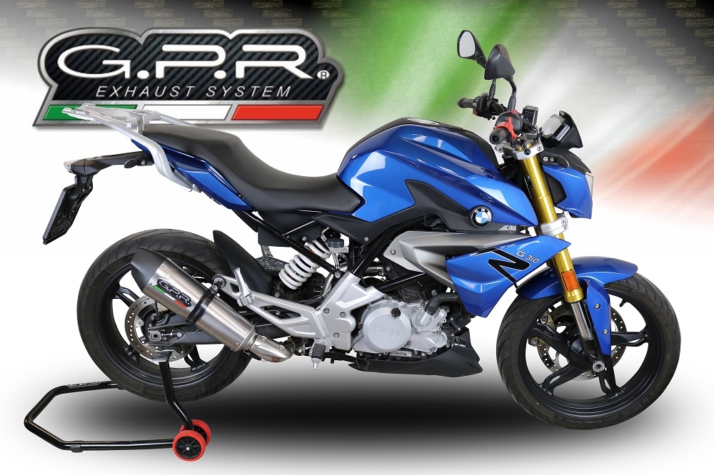 Exhaust compatible with Bmw G 310 R 2022-2024, GP Evo4 Titanium, Homologated legal full system exhaust, including removable db killer and catalyst 