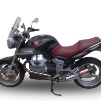 Exhaust compatible with Moto Guzzi Breva 1200 2007-2012, Gpe Ann. titanium, Homologated legal slip-on exhaust including removable db killer and link pipe 