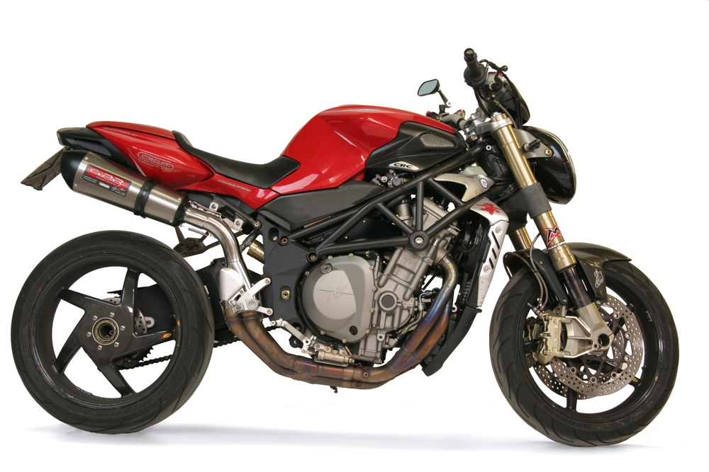 Exhaust compatible with Mv Agusta Brutale 750 S 2000-2006, Gpe Ann. titanium, Homologated legal slip-on exhaust including removable db killer and link pipe 