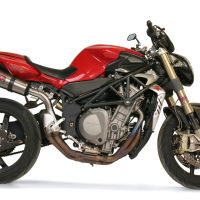 Exhaust compatible with Mv Agusta Brutale 750 S 2000-2006, Gpe Ann. titanium, Homologated legal slip-on exhaust including removable db killer and link pipe 