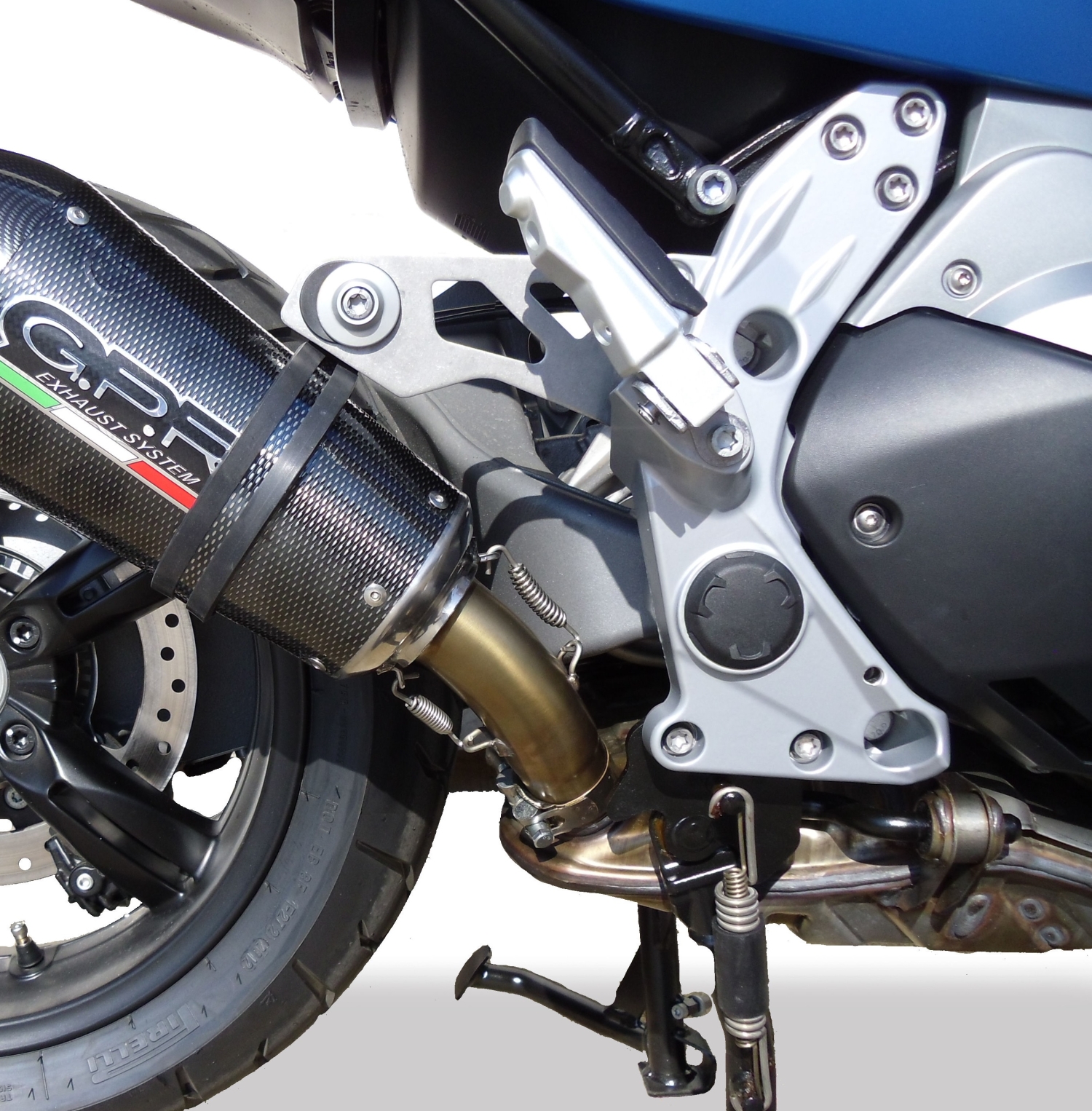 Exhaust compatible with Bmw C 600 Sport 2012-2016, Gpe Ann. Poppy, Homologated legal slip-on exhaust including removable db killer and link pipe 