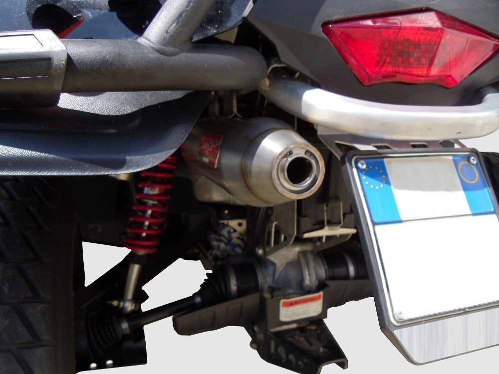 Exhaust compatible with Can Am Outlander 800 R short chassis 2013-2015, Deeptone Atv, Homologated legal slip-on exhaust including removable db killer and link pipe 