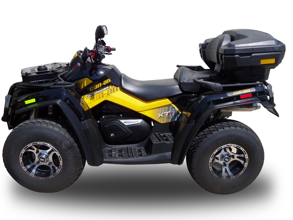 Exhaust compatible with Can Am Outlander 800 R short chassis 2013-2015, Deeptone Atv, Homologated legal slip-on exhaust including removable db killer and link pipe 