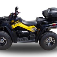 Exhaust compatible with Can Am Outlander 800 R short chassis 2013-2015, Deeptone Atv, Homologated legal slip-on exhaust including removable db killer and link pipe 