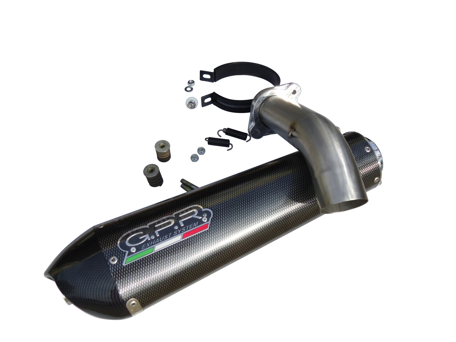 Exhaust compatible with Can Am Spyder 1000 Rs -RSs 2013-2016, Gpe Ann. Poppy, Homologated legal slip-on exhaust including removable db killer, link pipe and catalyst 