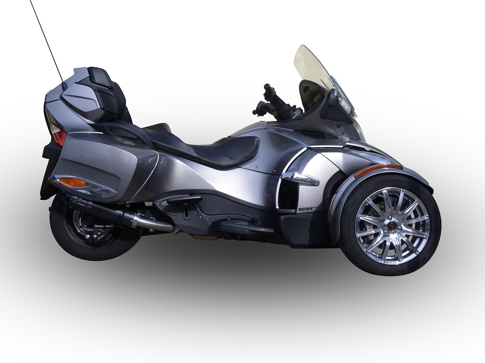 Exhaust compatible with Can Am Spyder 1000 Rs -RSs 2013-2016, Gpe Ann. Poppy, Homologated legal slip-on exhaust including removable db killer, link pipe and catalyst 