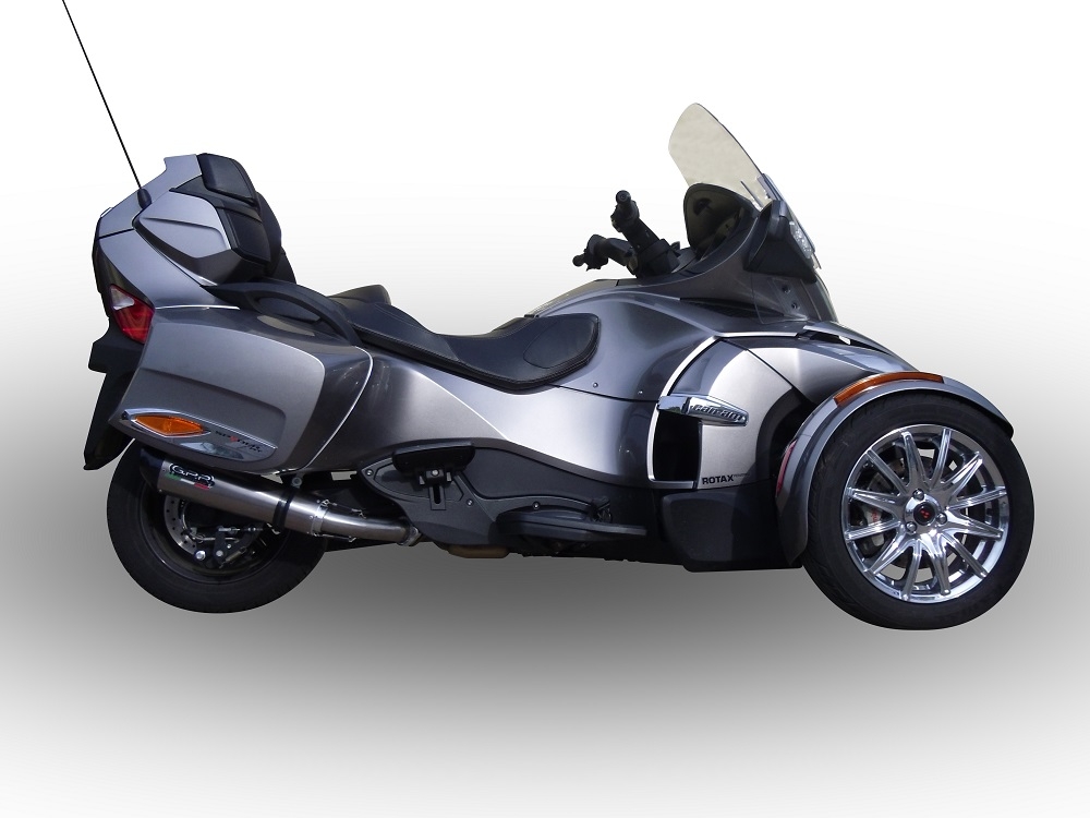 Exhaust compatible with Can Am Spyder 1000 St -Sts 2013-2016, Gpe Ann. titanium, Homologated legal slip-on exhaust including removable db killer, link pipe and catalyst 