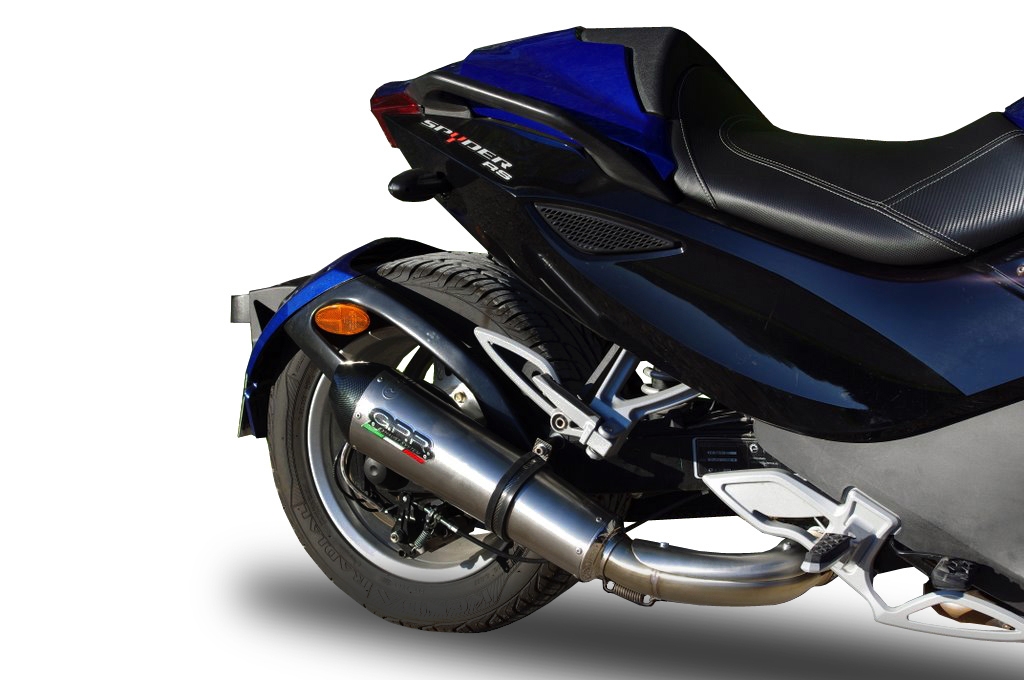 Exhaust compatible with Can Am Spyder 1000 i.e. Rs 2008-2012, Gpe Ann. titanium, Homologated legal slip-on exhaust including removable db killer, link pipe and catalyst 