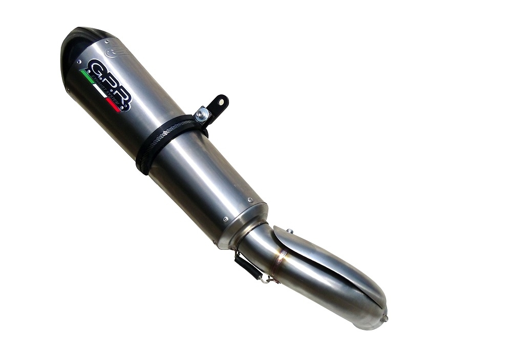 Exhaust compatible with Can Am Spyder 1000 i.e. Rs 2008-2012, Gpe Ann. titanium, Homologated legal slip-on exhaust including removable db killer, link pipe and catalyst 
