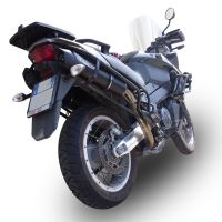 Exhaust compatible with Aprilia Etv Caponord 1000 Rally 2001-2007, Furore Nero, Dual Homologated legal slip-on exhaust including removable db killers and link pipes 