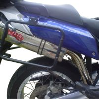 Exhaust compatible with Aprilia Etv Caponord 1000 Rally 2001-2007, Trioval, Dual Homologated legal slip-on exhaust including removable db killers and link pipes 
