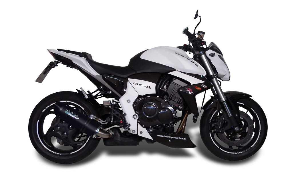 Exhaust compatible with Honda Cb 1000 R 2008-2014, Furore Nero, Homologated legal slip-on exhaust including removable db killer and link pipe 